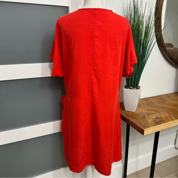 Anthropologie Amadi Miena Mini Red Wrap V-Neck Dress SZ X- Large Casual NWT READ - Picture 11 of 12